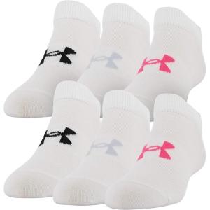 imageUnder Armour Kids Essential 20 Lightweight No Show Socks 6PackWhiteCerise Assorted