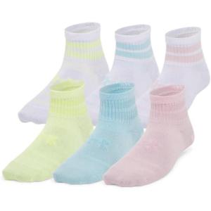 imageUnder Armour Kids Youth Essential Quarter Socks 6Pack647 Prime Pink  Sonic Yellow  Prime Pink