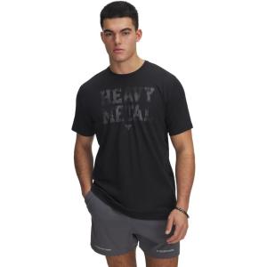imageUnder Armour Mens Project Rock Metal Short Sleeve T Shirt001 Black   White Clay