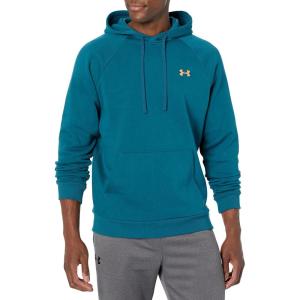 imageUnder Armour Mens Rival Fleece Hoodie716 Tourmaline Teal   Panic Orange