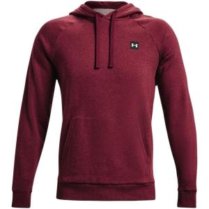 imageUnder Armour Mens Rival Fleece HoodieLeague Red Light Heather 626Onyx White