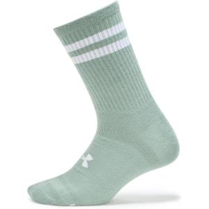 imageUnder Armour Unisex Adult Essential Crew Socks 6Pack377 Hydro Green  Hydro Green  White