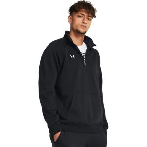 imageUnder Armour mens Rival Fleece Quarter Zip001 Black   White