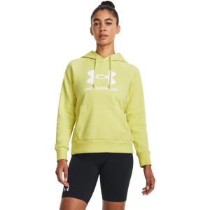 imageUnder Armour womens Rival Fleece Big Logo Hoodie743 Lime Yellow   White