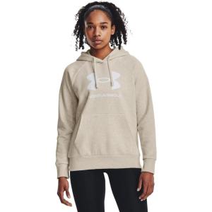 imageUnder Armour womens Rival Fleece Big Logo Hoodie784 Oatmeal Light Heather   White