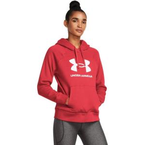 imageUnder Armour womens Rival Fleece Big Logo Hoodie814 Red Solstice   White