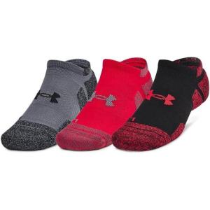 imageUnder Armour Unisex Adult Performance Tech Pro No Show Socks 3Pack600 Red  Castlerock  Castlerock