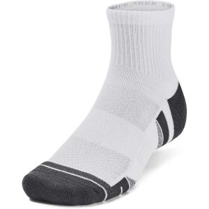 imageUnder Armour unisexadult Unisex Ua Performance Tech 3pack Quarter SocksWhitejet Gray