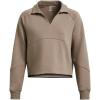 imageUnder Armour Womens Unstoppable Fleece Rugby Long Sleeve Crop Top200 Taupe Dusk   Black
