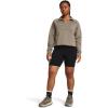 imageUnder Armour Womens Unstoppable Fleece Rugby Long Sleeve Crop Top200 Taupe Dusk   Black