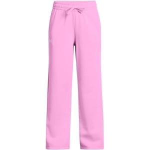 imageUnder Armour Girls Rival Fleece Straight Leg Pants638 Stellar Pink   White