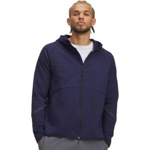 imageUnder Armour Mens Unstoppable Fleece Grid Full Zip Hoodie410 Midnight Navy   Black