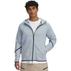 imageUnder Armour Mens Unstoppable Fleece Grid Full Zip Hoodie465 Harbor Blue   Black