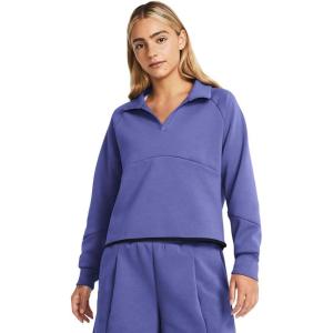 imageUnder Armour Womens Unstoppable Fleece Rugby Long Sleeve Crop Top561 Starlight   Black